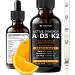 WELVIUM Liquid Vitamin D3 K2 Magnesium Liposomal Drops with 10000 IU Cholecalciferol MK7 Vitamin A Calcium MCT Oil Organic Sunflower Lecithin for Immune Bone Skin ADK Supplement - 2 Pack - Buy Online on GoSupps.com
