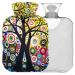 Naanle flowers tree of life heat bottle with reference transparent hot water bottle Handfoot Warmer Heading bag for pain relief heat and cold therapy 1l