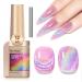Cat Eye Gel Nail Polish Rainbow Color Glitter Holographic Gel Polish Pink Reflective Shimmer Iridescent Sparkly Nail Gel Polish Galaxy Magnetic UV Gel for Nail Art at Home 12ML P10