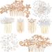 44 Pieces Wedding Hair Comb Faux Pearl Crystal Bride Hair Accessories Hair Side Comb Clips U-shaped Flower Rhinestone Pearl Hair Clips for Bride Bridesmaid (Chic Style)
