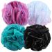 BTYMS 4 Pieces 75g/pc Shower Loofahs Large Bath Sponge Mesh Pouf Wash Puff Shower Poof Body Loofas for Bathing Style K - Large