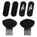 6 Pcs Black Invisible Fluffy Hair Clip Sets Breathable Puff Hair Head Cushion Add Hair Volume Princess Hairstyle Hair Pins Pad for Girls Women