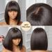 YASGRL 10 Light Yaki Straight Human Hair Bob Wig with Bangs - 100% Brazilian Virgin Hair, HD Lace, 180 Density, 10 Inch, Natural Black - Shop Now - Buy Online on GoSupps.com