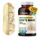 BIO KRAUTER Lions Mane Supplement Capsules 1800 mg - 250 Count - Vegan Lions Mane Powder Supplement for Brain Support - 3 Month Supply - No Fillers 250 Count (Pack of 1)