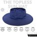 BOONIEVISOR Topless Sun Hat Wide Brim UPF 50 Outdoor Hat Navy - Perfect for Ponytail, Curly Hair, Messy Bun, and Dreadlocks - Buy Online on GoSupps.com