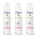 Dove Antiperspirant Deodorant Dry Spray No White Marks Clear Finish Invisible 48-Hour Sweat and Odor Protecting Deodorant for Women, 3.8 Ounce (Pack of 3)