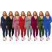 PINSV Women's Two Piece Workout Set - Bodycon Tracksuit with Zip Up Hoodie and Jogger Sweat Pants in Black - Size X-Large - Buy Online on GoSupps.com