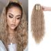 Claw on ponytail hair extension real hair corn waves ponytail hair part extensions for women 60 cm light brown ash brown mixture of bleach -blonde light brown ash brown mix bleaching blonde