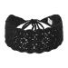 ZLYC Women Floral Headband Handmade Crochet Knit Vintage Hair Bands (Plain Black) Plain Black One size
