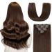Agmity clip in extensions real hair 40cm dark brown 120 grams 7 pieces invisible straight seamless real hair extensions clip in real hair (40cm #2 dark brown)