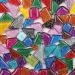200g Mixed Color Mosaic Tiles Shine Crystal Mosaic Pieces Stained Glass Bulk Assorted Shapes Glitter Crystal Mosaic Tiles for DIY Crafts and Home Decoration Panchromatic