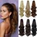 Yamel Ponytail Extension 16" Long Curly Light Brown Claw Jaw Clip in Synthetic Hairpiece Pony Tail Tale Ponytail Hair Extensions Light Brown 16 inch