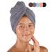 Pamuq hair turban cotton 100%-gray-brown 2-series set-with 2 buttons-Turban towel button hair-towel head towel button hair turban quick-drying hair towel hair hair dryer cloth/brown 2 pieces