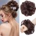 Silk-Co hair part with rubber band dutt with hair wavy soft bun hair part with rubber band 25 g lured hair thickening hair extensions messy bun updos natural black & dark red luring 25 g natural black & dark red brown