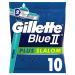 Gillette BlueII Plus Slalom Disposable Razors for Men x10 10 pieces (1 pack)