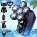 Head Shaver for Bald Men 6 in 1 Bald Head Shavers for Men Cordless Waterproof Wet Dry 6 Head Mens Electric Shavers for Head Face Shaving (Blue)