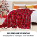 Plaid Sherpa Throw Blanket | Cozy Flannel Fleece | Christmas Blanket 50 x 60 | Dark Red - Buy Online on GoSupps.com