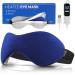Ezona Heated Eye Mask Warm Eye Compress Mask for Dry Eyes USB Electric Eye Heating Pad with Temperature & Timer Control Dry Eye Mask for Dry Eyes Blepharitis Sinus Migraine (Indigo)