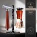 Complete Safety Razor Kit | Mahogany Wood Razor & Accessories | Perfect Men's Shaving Gift | Organic Soap & Bowl Included - Buy Online on GoSupps.com