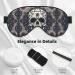 Skull Yoga & Flower Print Unisex Eye Mask | Soft Comfortable Light-Blocking Sleep Mask for Travel & Relaxation - Buy Online on GoSupps.com