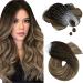 Moresoo micro loop extensions real hair microring extensions 45 cm dark brown to golden brown with blond cold fusion real hair extensions microrings remy hair extension microrings 1g/s 50g #2/6/2 45 cm 1.Microring #4/10/16