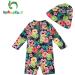UPF 50+ Baby Girls Swimsuit with Snap Bottom for Sun Protection - Navy Flower, 2-3 Years - Buy Online on GoSupps.com