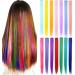 Rhyme 14 Color 14 PCS Colored Hair Extensions Clip in/on for Women Girls Hiar Accessories Wig Pieces Synthetic Hair Extensions (Multicolour) multicolored