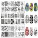 Geometric Nail Stamping Plate Kit - Manicure Design Tools Set with Flower, Butterfly, Lace, Animal Themes - Silicone Stamper, Scraper Included - Buy Online on GoSupps.com