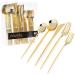Novelty Modern Flatware Disposable Plastic Cutlery Combo Set 40 Count Luxury Gold, Service for 8 Gold 40