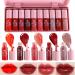 10 Colors Korean Lip Gloss Mini Lip Tint Stain Set  Long lasting Water Lip Stains  High Pigment Moisturizing Mini Liquid Lipstick  Glitter Lip Gloss 1 Fl Oz (Pack of 1) Lip Glosses