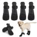 2 Pair Dog Boots for Injures Paws Waterproof Anti-Slip Dog Shoes with Adjustable Reflective Straps Dog Socks Paws Stop Licking Dog Crocs Paw Protector Black