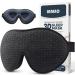 INNELO Sleep Mask, Eye Mask for Sleeping Women Men, 3D Contoured Cup Sleeping Mask Light Blocking No Eye Pressure Soft Eye Shade Covers for Sleeping Blindfold for Travel Nap Yoga Night Shift, Black Regular Black