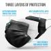 SereneLife Disposable Face Masks - 50 Pack 3 Layer Protection Breathable Non-Woven Fabric Easy to Use Single-Use for Adults - Black - Buy Online on GoSupps.com