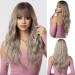 Ofei long ombre ash blonde wig with pony natural wavy wigs for women natural synthetic hair heat-resistant wigs for daily party cosplay wear ombre ashblond (1126-1)