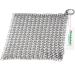 Amagabeli Cast Iron Cleaner 8"x6" Rectangle Metal Scrubber with Hanging Ring 316 Premium Stainless Steel Chainmail Scrubber for Cast Iron Pans CS03 Rectangle 8"x6"
