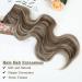 Invisible Wire 20 Long Wavy Curly Hair Extensions with Adjustable Headband - Medium Brown Ash Blonde Synthetic Hairpiece for Women - Buy Online on GoSupps.com