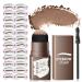 Eyebrow Stamp Stencil Kit - Eye Brow Stencil Kits with Eyebrow Blush Long-lasting Waterproof & Smudge-Proof Eyebrow Shaping Kit with 24 Reusable Eyebrow Stencils for Perfect Brow (Medium Brown)