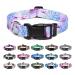 Mercano dog collar adjustable soft nylon comfort & robust patterned dog collar for small medium -sized dog puppies (s floral purple) s Floral purple