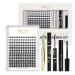 QUEWEL 144 PCs DIY eyelash extensions set cluster eyelash applicator tool super hold cluster eyelashes glue and sealing for DIY eyelash extensions (qu-h-dh-04) 1 piece (1 Pack) FDDE-Qu-DH-04