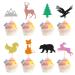Arthsdite 24Pcs Woodland Creatures Theme Cupcake Toppers Tree Mountain Deer Bear Rabbit Squirrel Fox Cupcake Picks Safari Jungle Animals Theme Baby Shower Birthday Party Cake Decorations Supplies