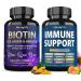 StrongVit Biotin Supplements & Immune Support Complex Bundle (120 Capsules)