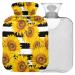 Naanle stripes sunflower hot flower with reference warm and cold therapy Transparent hot water bottle 1l warm steadel for bed hand feet warmer pain relief