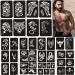 Henna Tattoos Stencils 10 Sheet Large Size Temporary Tattoo Templates Henna Stencil Reusable Body Tattoo Stencils for Men Boys Adult Teens