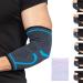 360 RELIEF - Compression Elbow Brace Sleeve for Men and Women Support | Splint Joint Pain Relief Tendonitis Tennis Golf Workout Weightlifting | Small Blue with Mesh Laundry Bag | Blue S