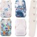 Littles & Bloomz Pocket Reusable Nappies NB-408MF4 - 4 Newborn Diapers with Microfibre Inserts - Buy Online on GoSupps.com