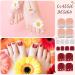 Retro Style Toenail Polish Stickers - 308 Pieces Full Toe Nail Wraps with Glitter - DIY Manicure Decal for Girls | Includes 14 Sheets and 2 Nail Files - Buy Online on GoSupps.com