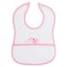 Filet - AM283R Baby Bib with Teddy Motif and Press Stud Color Pink from 6 Months Toddler 34 cm x 23.5 cm