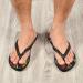 Mnsruu Black Palm Leaf Flip Flops - XL for Home Hotel Spa & Travel | Eco-Friendly Comfort - Buy Online on GoSupps.com