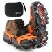 MIRACOL Ice Cleats, Snow Grips Walk Traction Crampons with 19 / 23 Anti-Slip Stainless Steel Spikes for Boots Shoes Hiking Walking Jogging Mountaineering, Fit Men Women Kids Medium 23-Orange