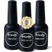 Drizzle Beauty Gel Top Coat and Base Coat 15ml 3 Pcs Set, No Wipe Gel Nail Polish Shine Top Coat and Matte Top Coat Long Lasting Soak Off UV LED Gel for Home DIY and Nail Salon.